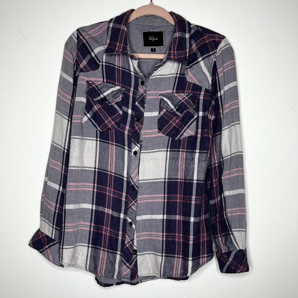 Rails Womens Button Down Purple Pink White Sz Small Comfy Soft - Picture 1 of 12